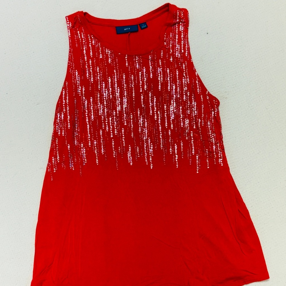 Apt. 9 Red Sequin Tank Top